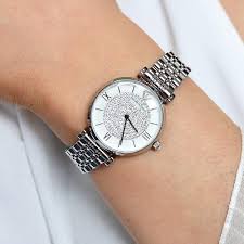 Emporio Armani Ladies Silver Strap Watch AR1925
