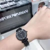 7-6 Emporio Armani AR11245 Black Crystal Gianni T-Bar Watch with Rose Gold Stainless Steel
