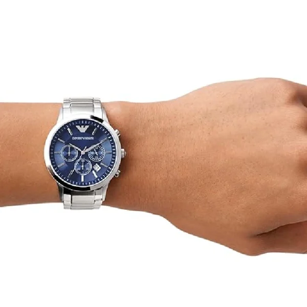 Emporio Armani AR2448 Classic Blue‑Dial Sophistication 50 ATM