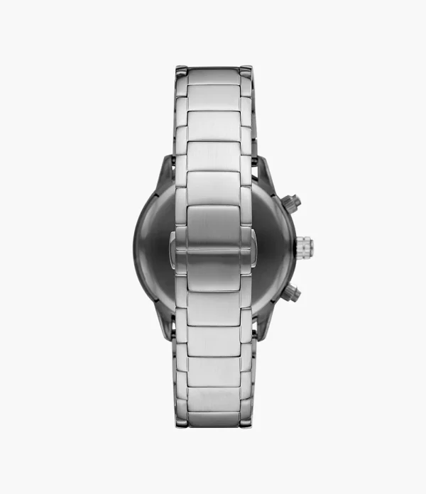 Emporio Armani AR11241 Mario Silver Watch Tachymeter Chronograph 50M WR