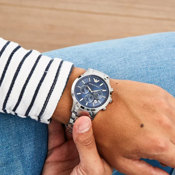 Emporio Armani AR2448 Classic Blue‑Dial Sophistication 50 ATM