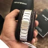 Emporio Armani AR11241 Mario Silver Watch Tachymeter Chronograph 50M WR