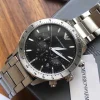 Emporio Armani AR11241 Mario Silver Watch Tachymeter Chronograph 50M WR